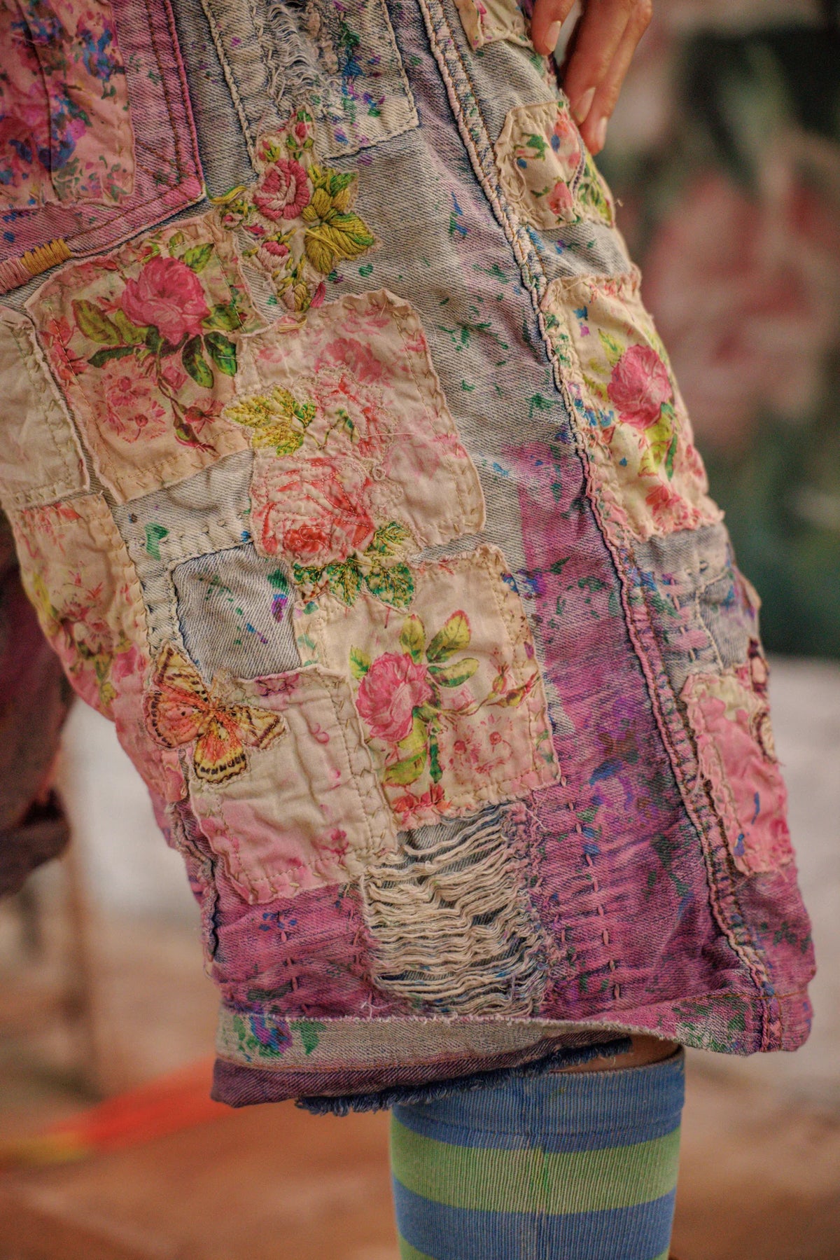 Дънкови шорти Floral Miner Allium Wash 