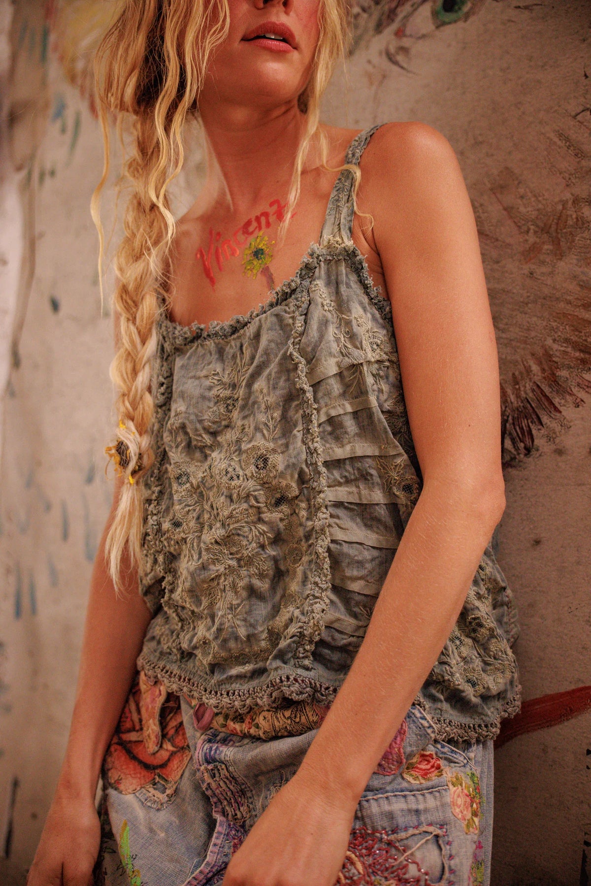 Embroidered Demri Tank