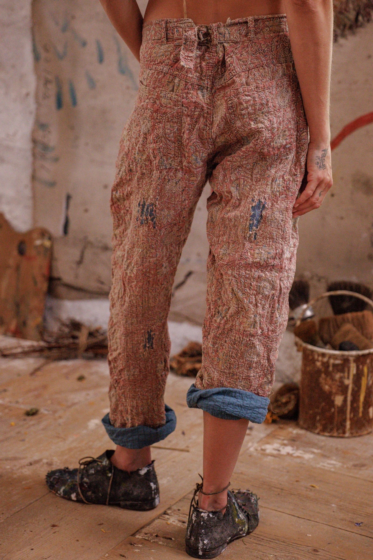 Quilted Blockprint Roe Pants