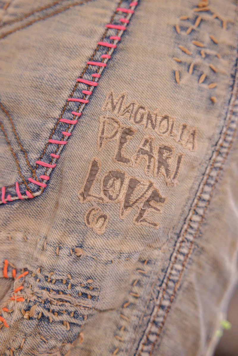 Embroidered Bouquet Miner Denim - Image 15