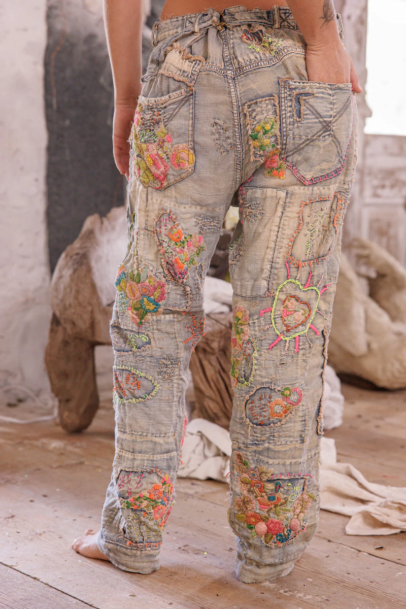 Embroidered Bouquet Miner Denim - Image 13
