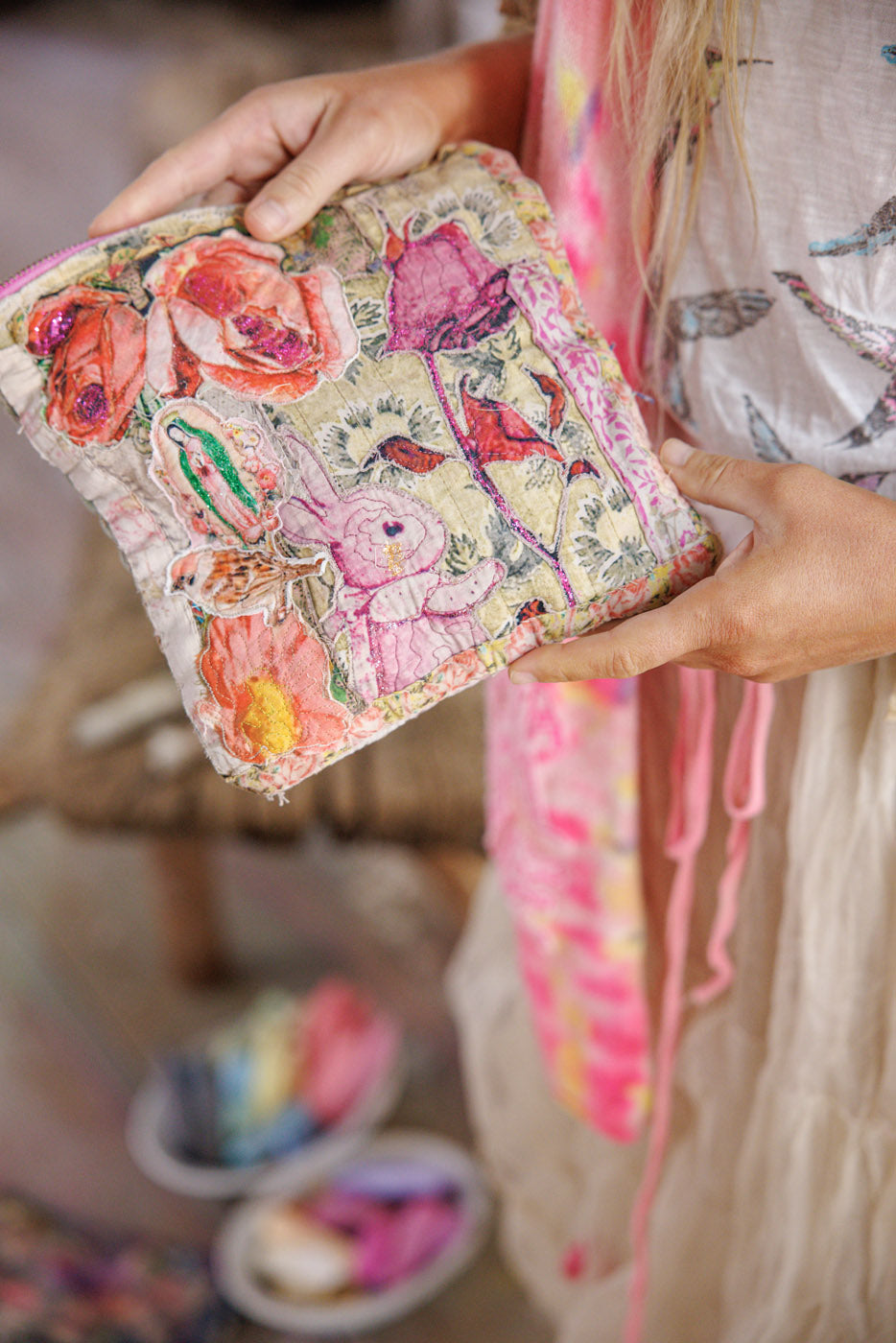 Quilted Bunny Burro Pouch Magnolia Pearl Clothing