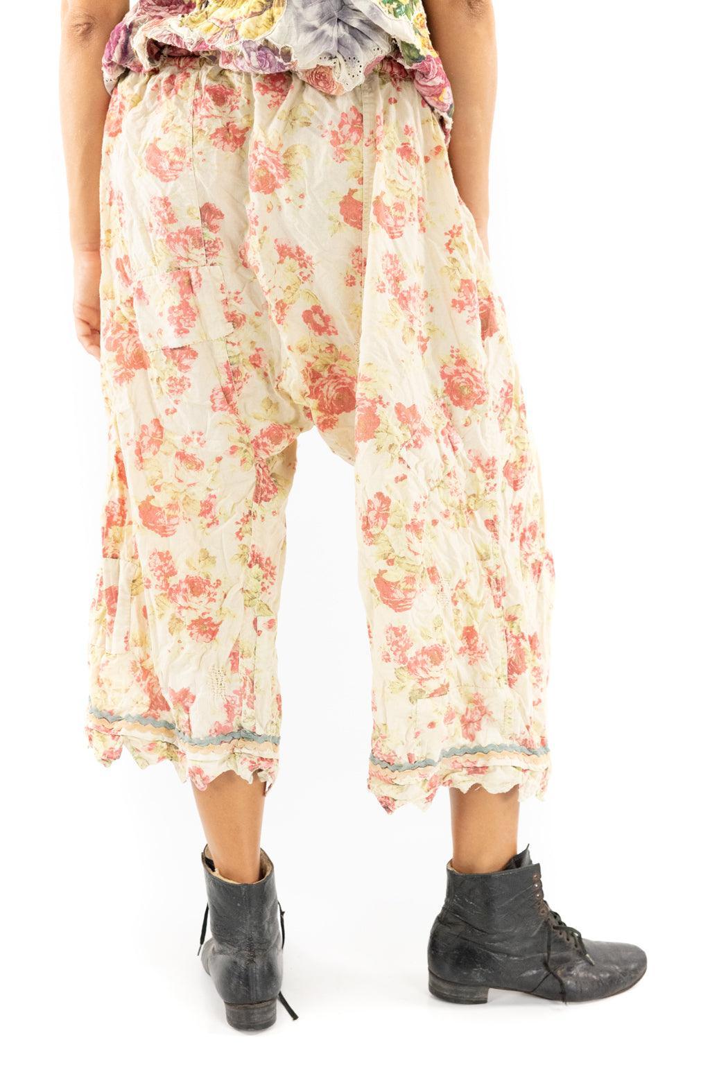 Magnolia Pearl floral bloomers, vintage artisan whimsical pants, unique shabby chic style