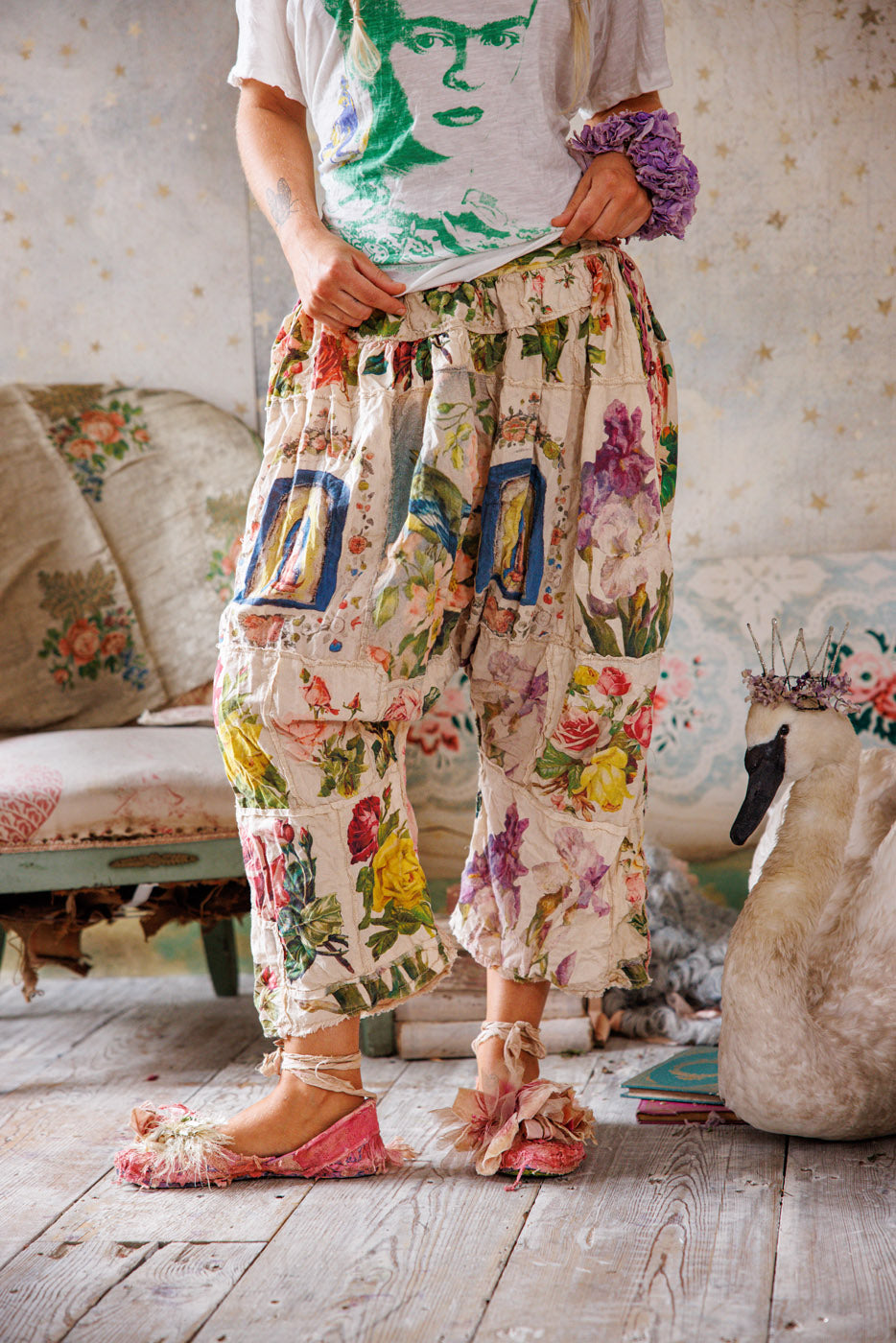 Magnolia Pearl artisan floral patchwork bloomers with whimsical vintage style details