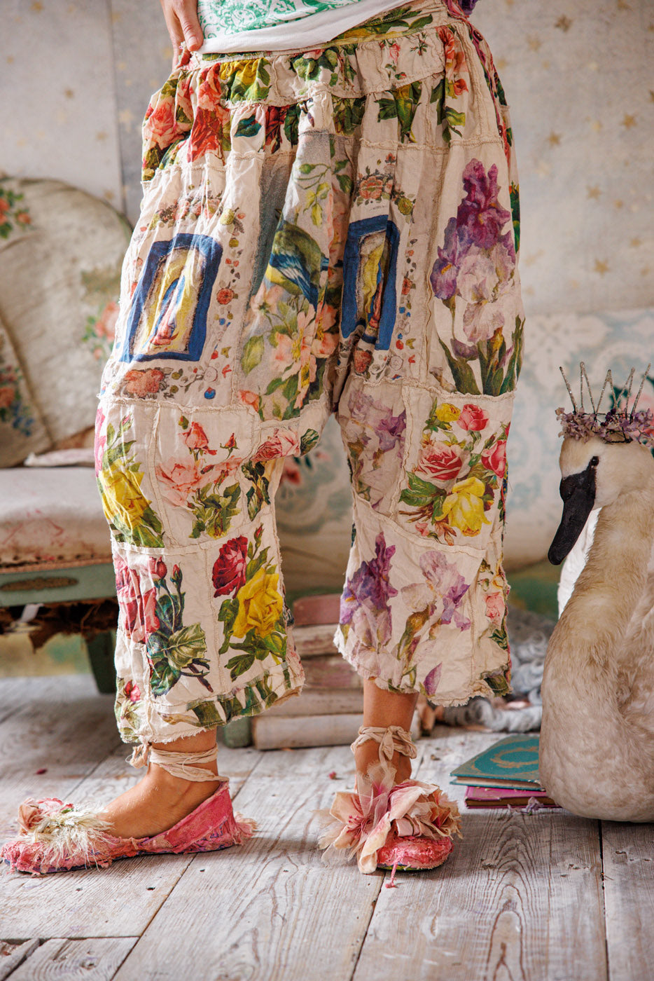 Magnolia Pearl artisan floral patchwork bloomers with whimsical vintage style details