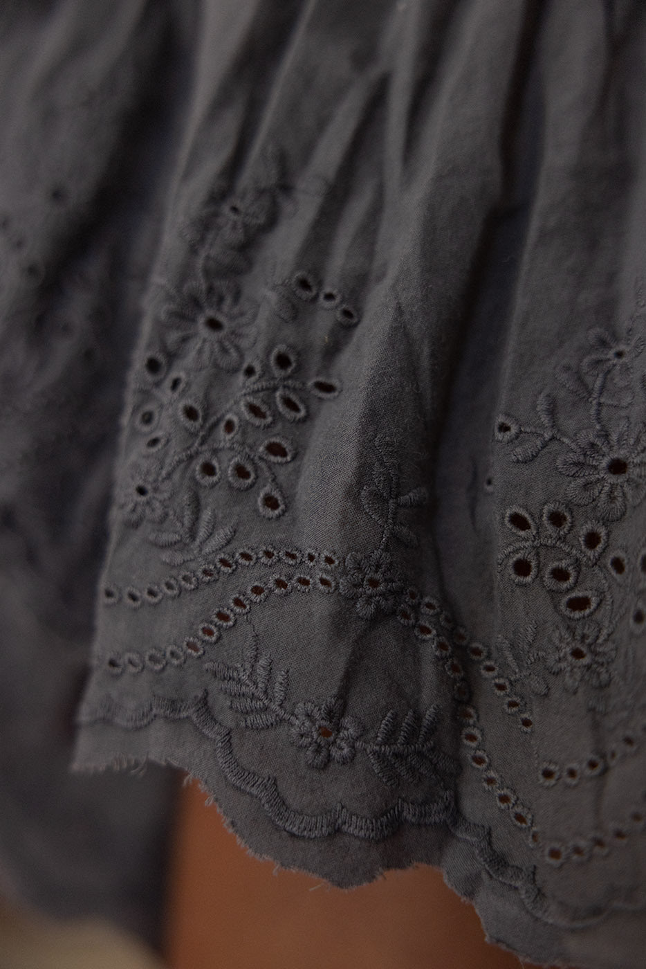 Embroidered Ryder Dress Earl Grey Magnolia Pearl