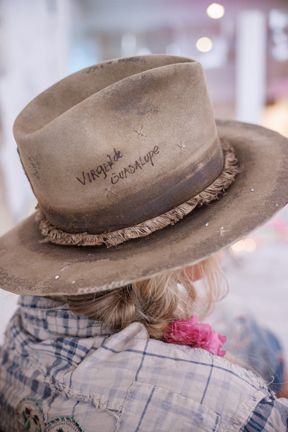 Hand-Embroidered Virgen de Guadalupe Crushed Fedora