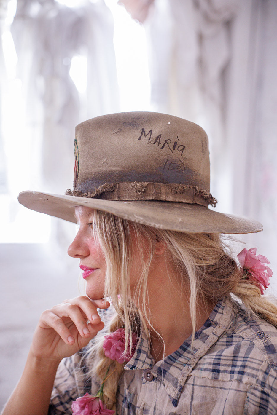 Hand-Embroidered Virgen de Guadalupe Crushed Fedora