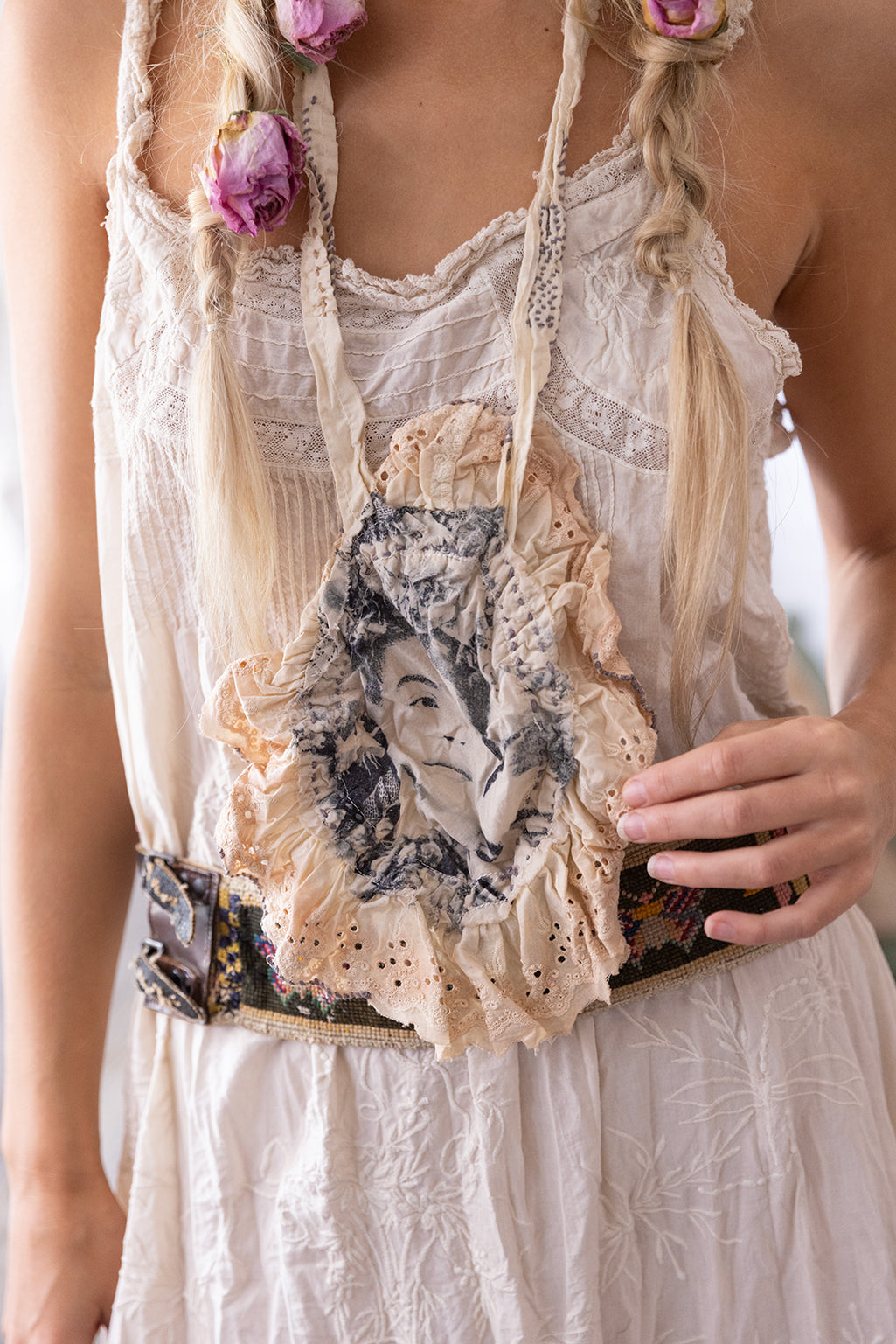 Frida Tehuana Jabot Magnolia Pearl Clothing