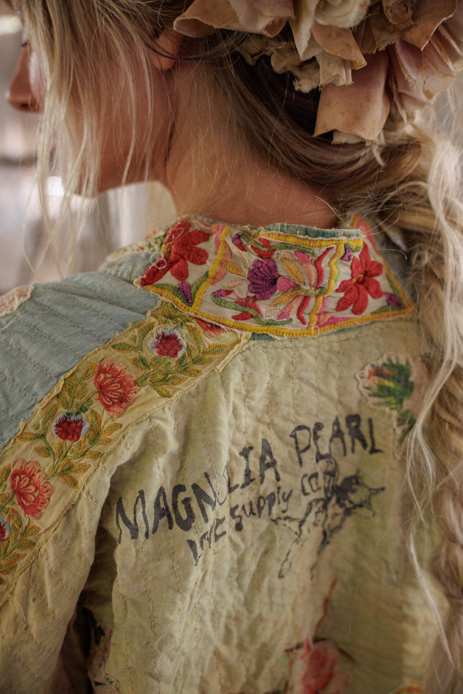 Кимоно с капитонирани рози и океан 