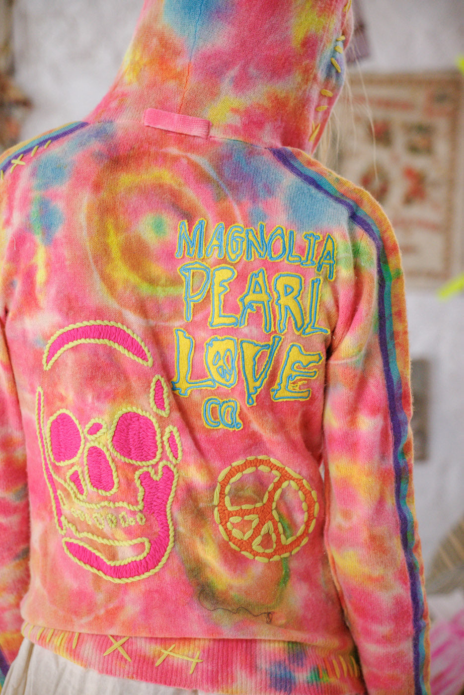 Embroidered Zip Hoodie Magnolia Pearl Clothing