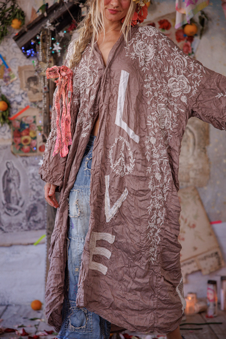Applikert Velsignet Kimono 