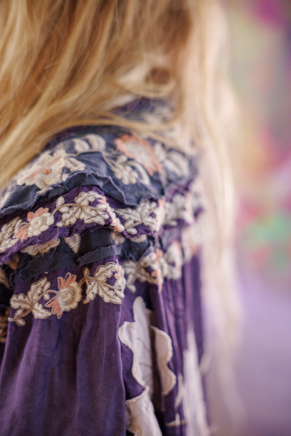 Magnolia Pearl artisan jacket with whimsical floral embroidery and vintage boho style detail