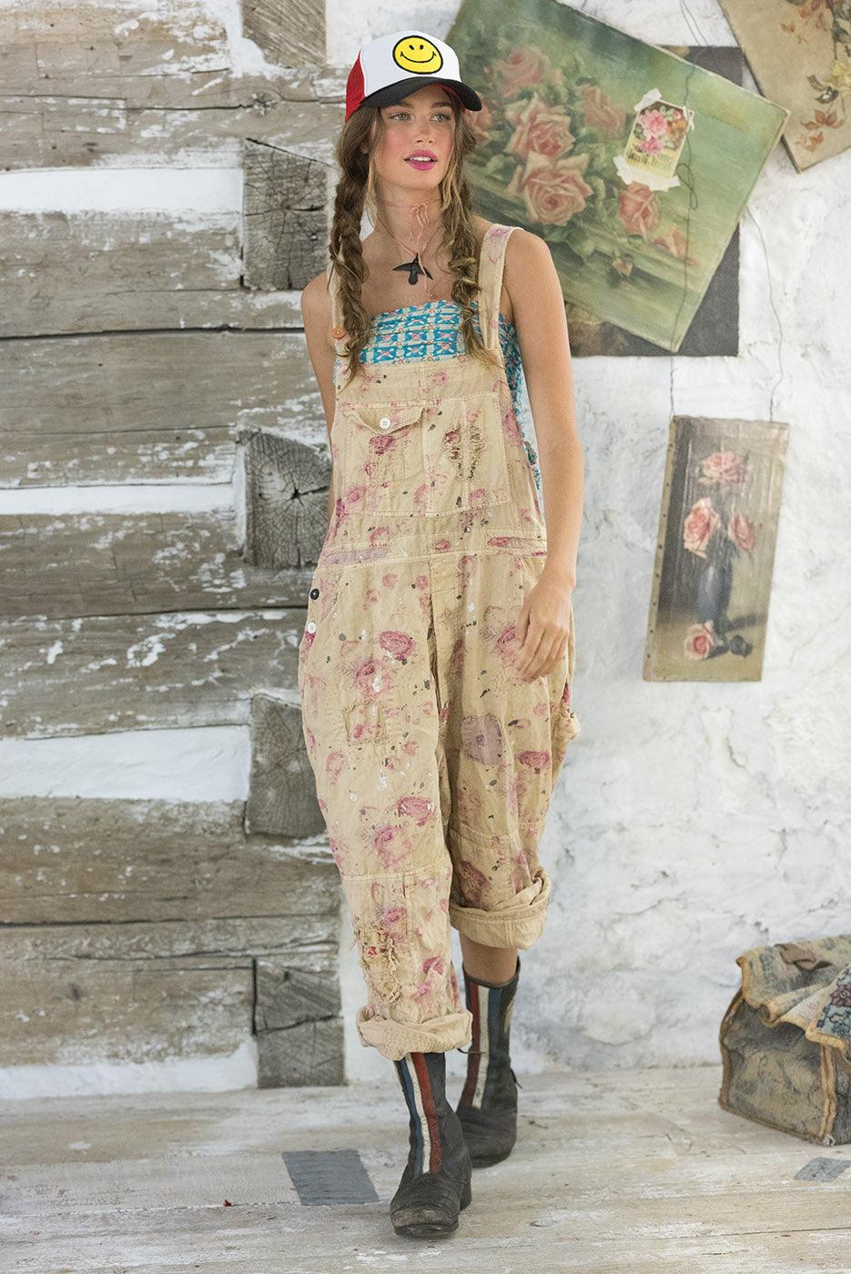 Floral Print Overalls