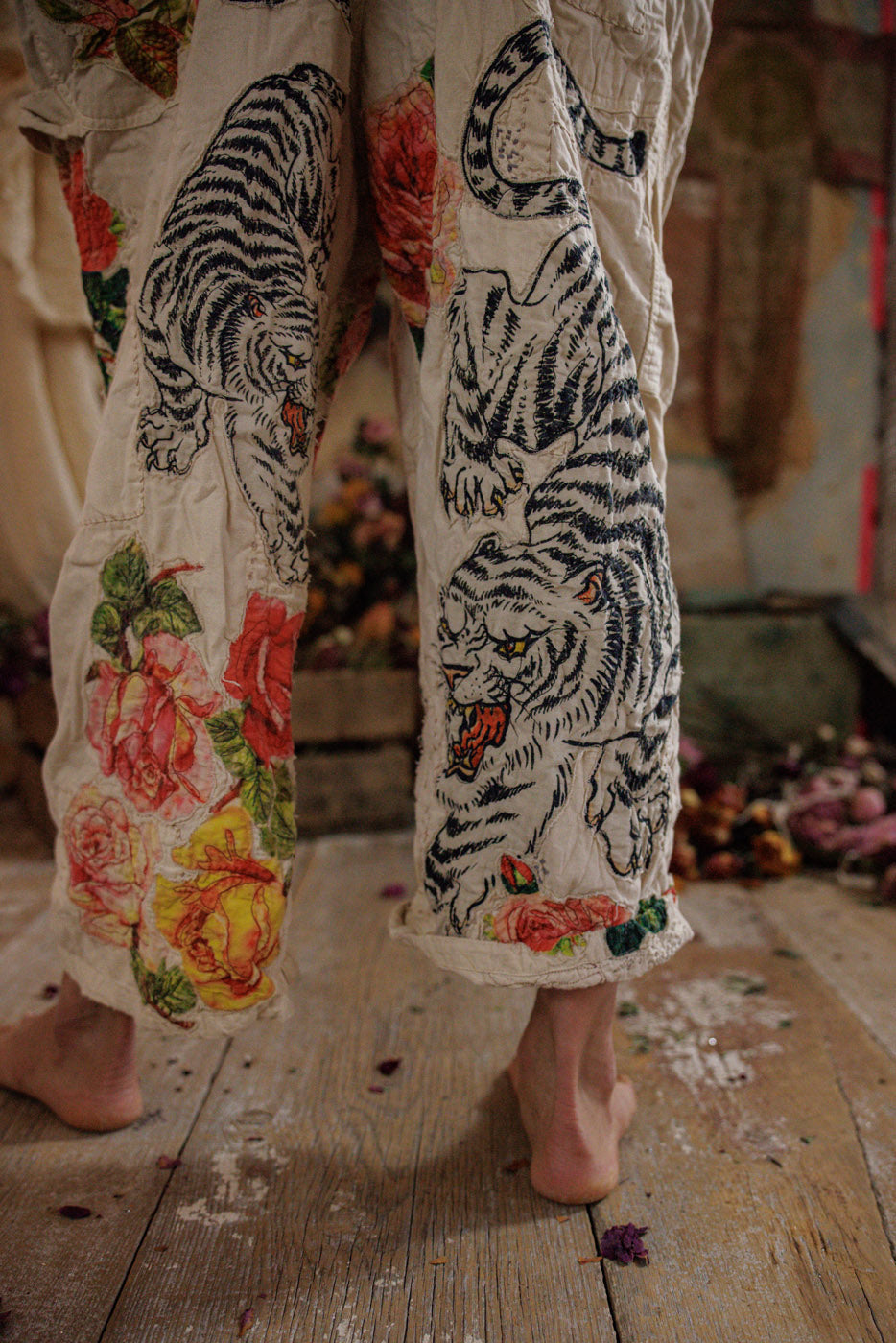 Брезентови флорални любовни гащеризони 