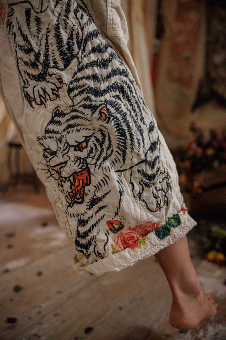 Брезентови флорални любовни гащеризони 