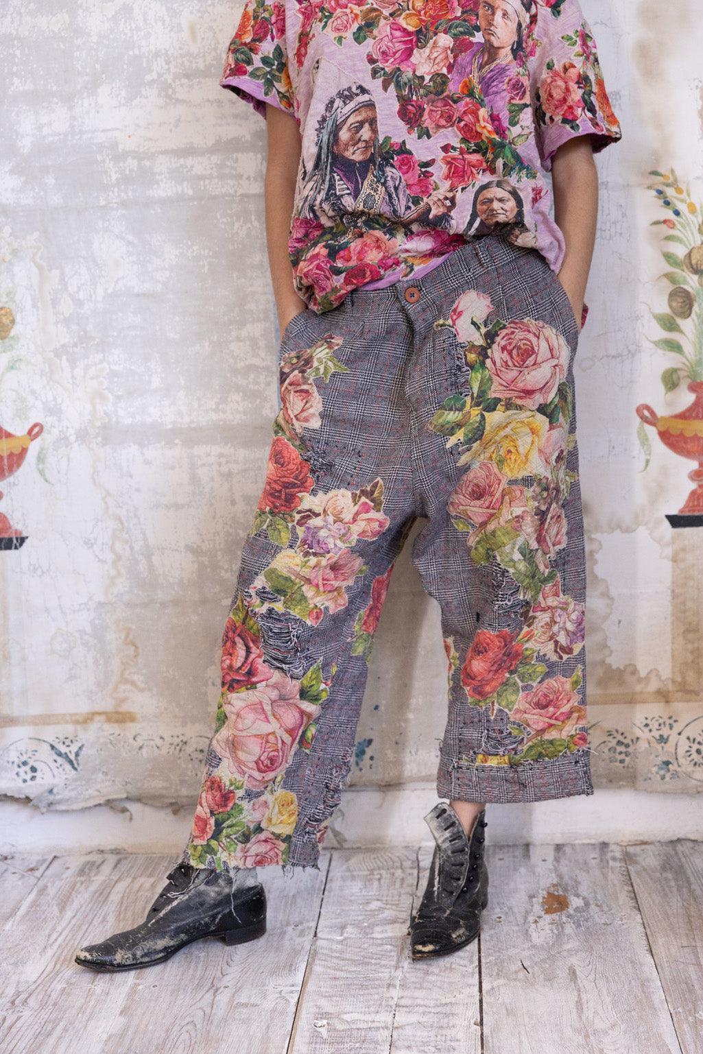 Appliqué Flower Miner Pants - Magnolia Pearl Clothing