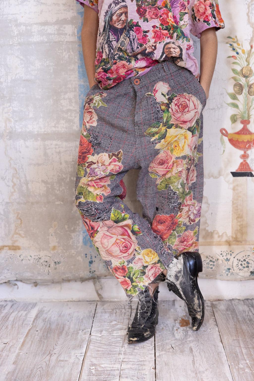 Appliqué Flower Miner Pants - Magnolia Pearl Clothing