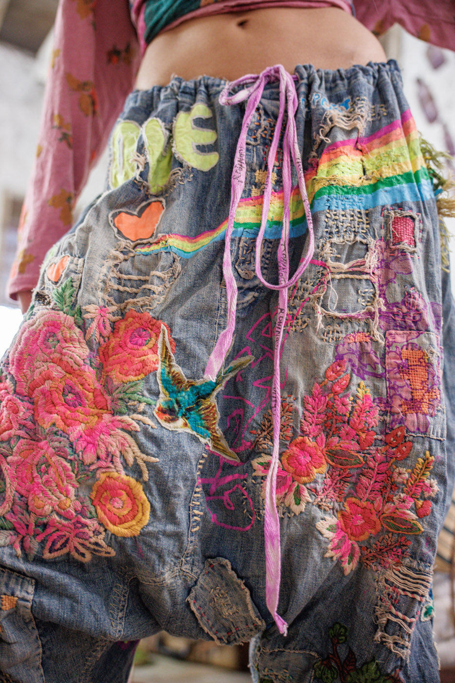 Embroidered Art Graphic Frankie Denims Magnolia Pearl Clothing