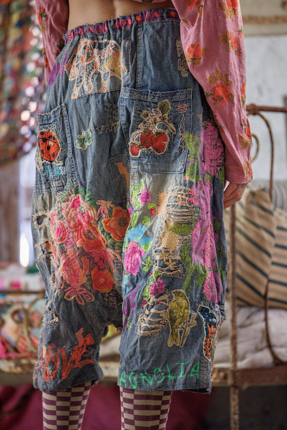 Embroidered Art Graphic Frankie Denims Magnolia Pearl Clothing