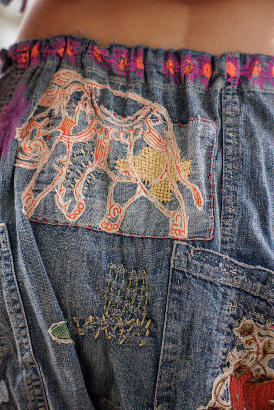 Embroidered Art Graphic Frankie Denims Magnolia Pearl Clothing