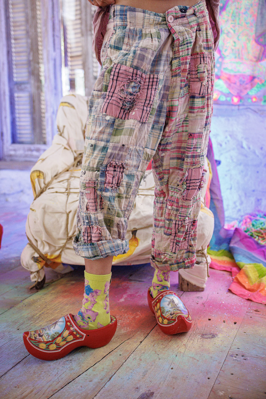 Patchwork Charmie Trousers Magnolia Pearl