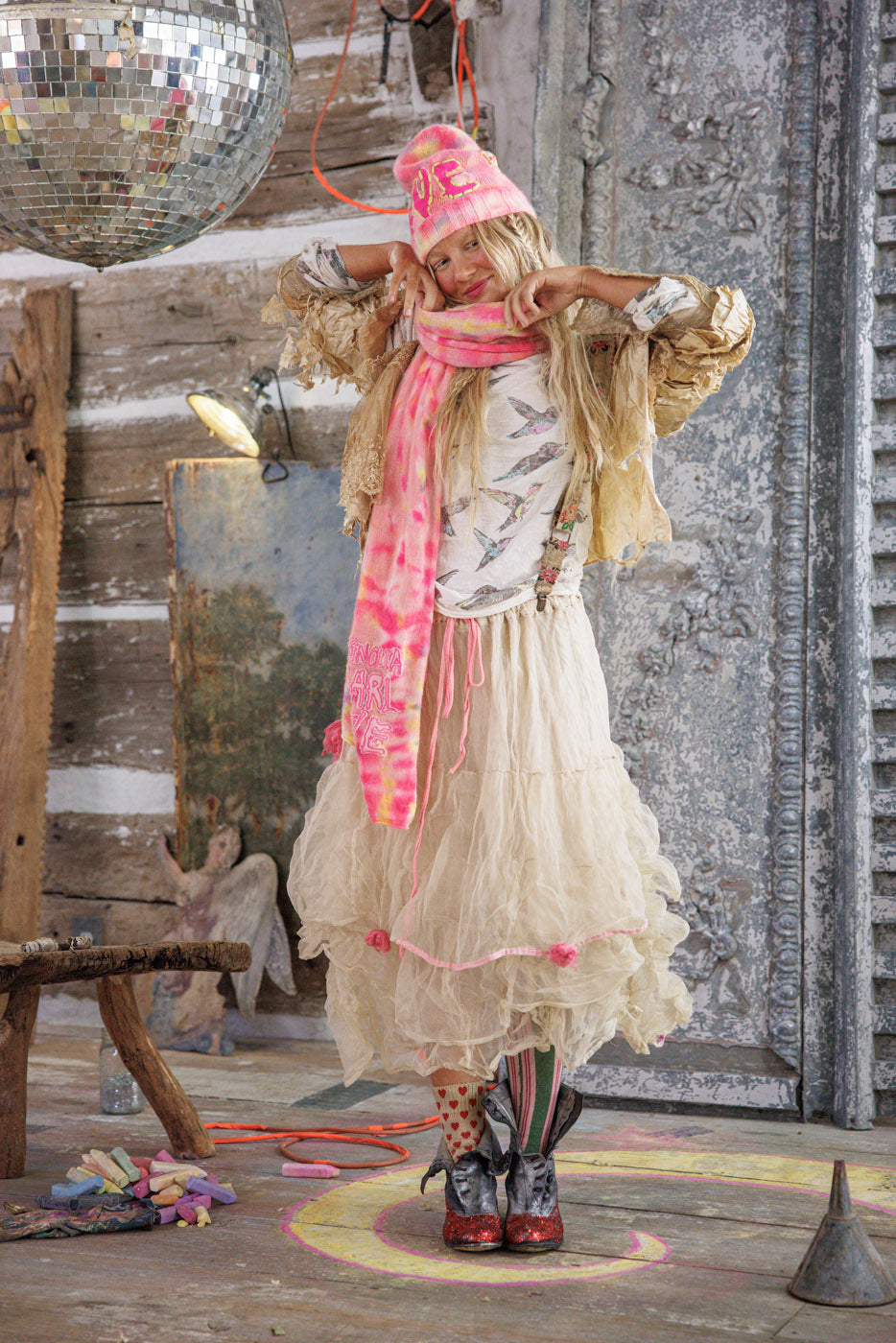 Sunshine and Rainbows Scarf Magnolia Pearl Clothing cashmere tie dye print