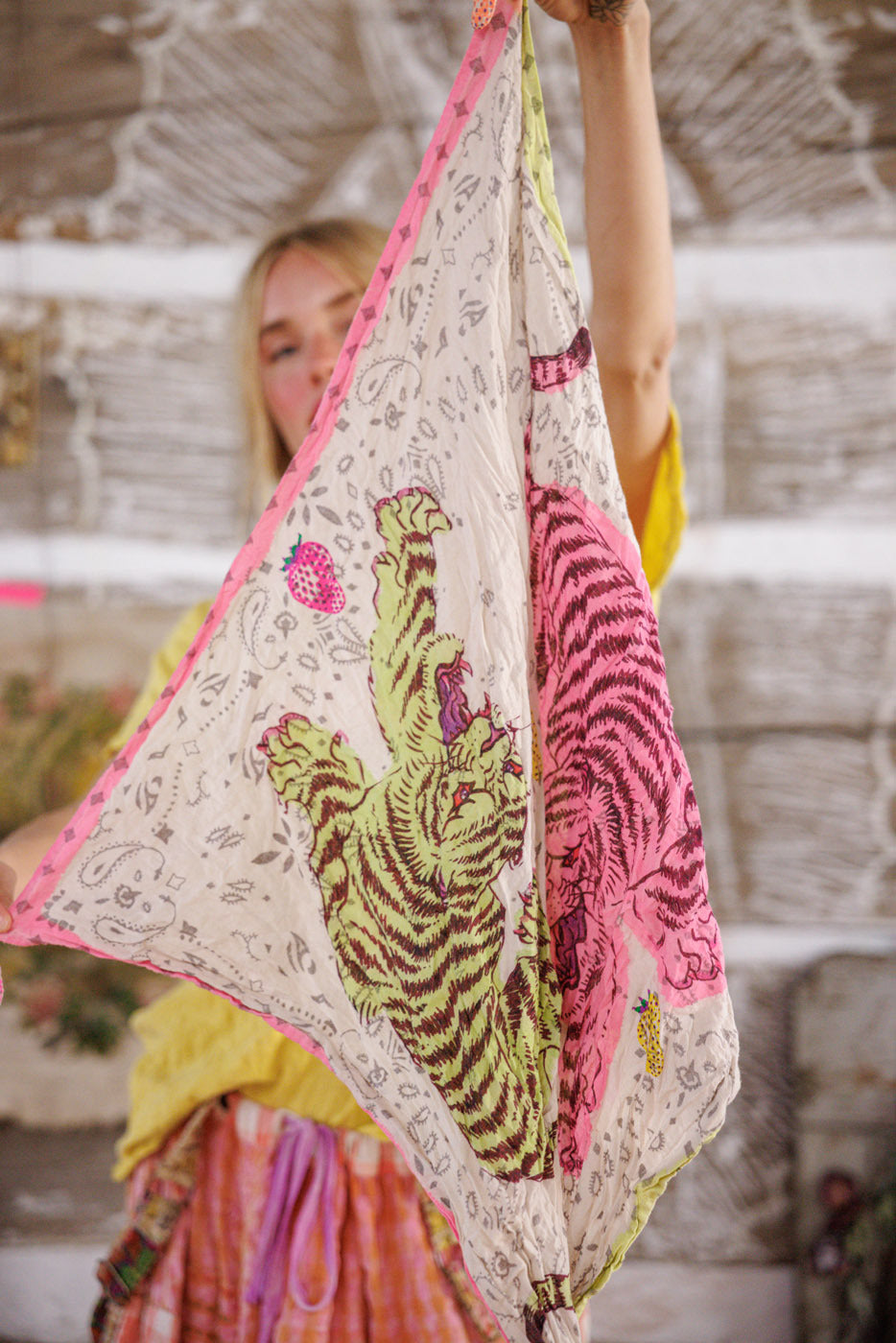 Birchies and Berries Handkerchief Moonlight Magnolia Pearl