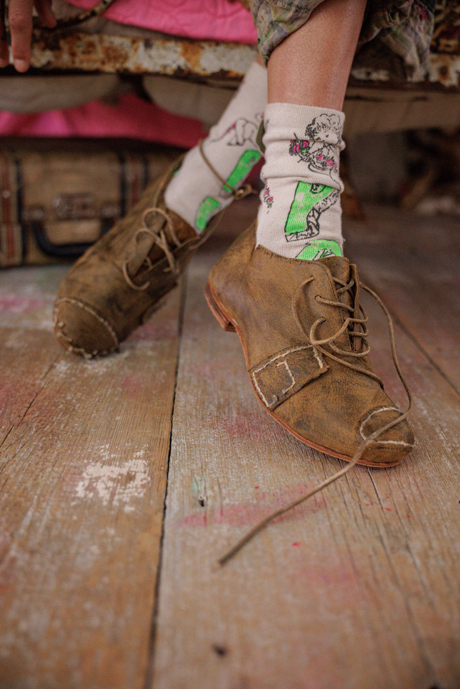 Hand Stitched Howard Oxfords Stock Broker Magnolia Pearl