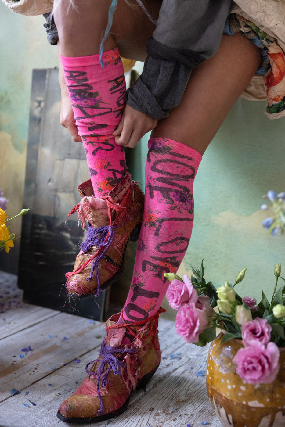 Chaussettes OTK Floral Love Amor 