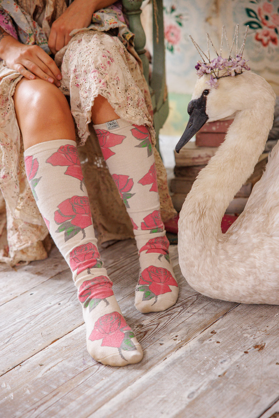 All For Roses OTK Socks Magnolia Pearl Clothing