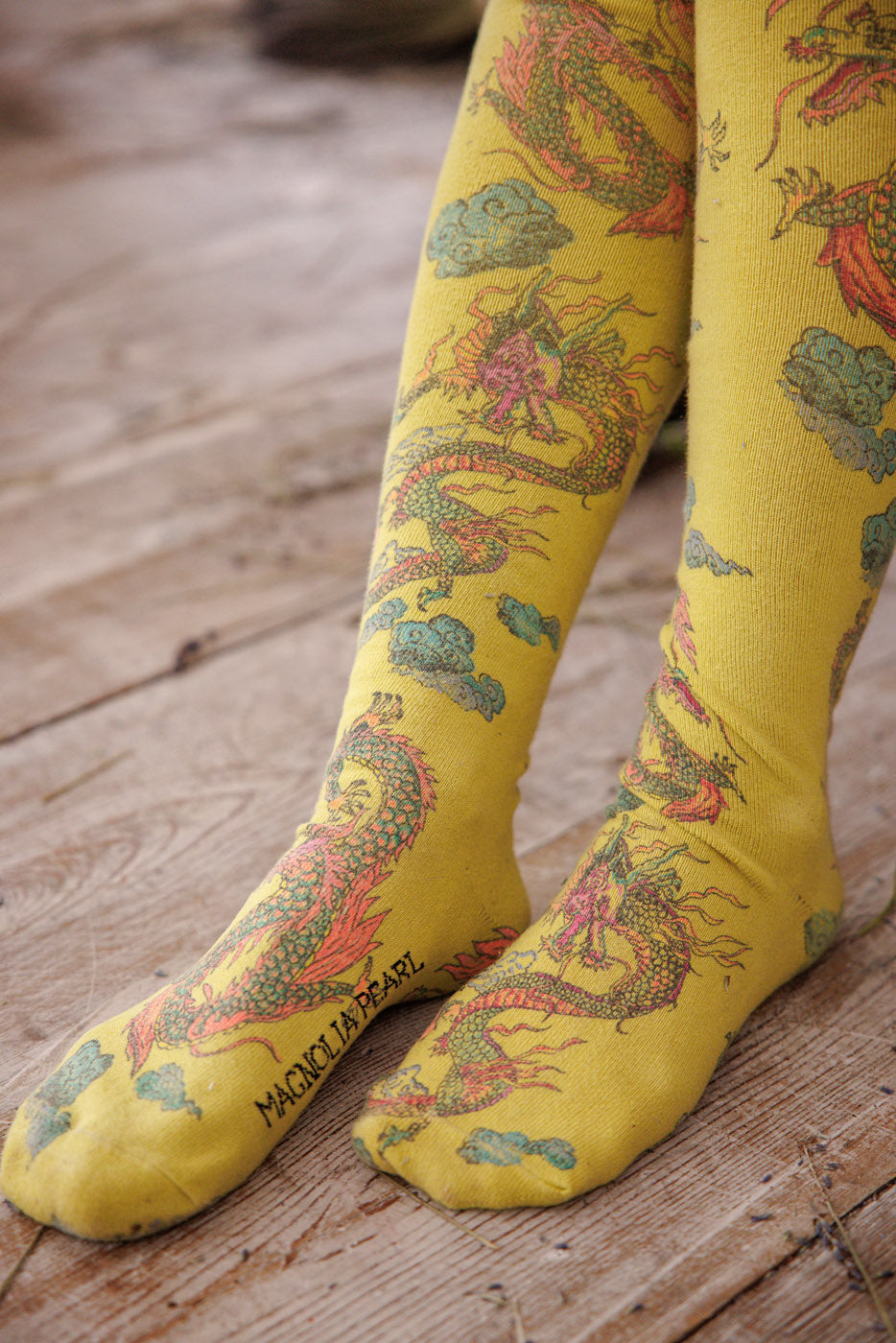 Spirit Dragon OTK Socks Magnolia Pearl Clothing