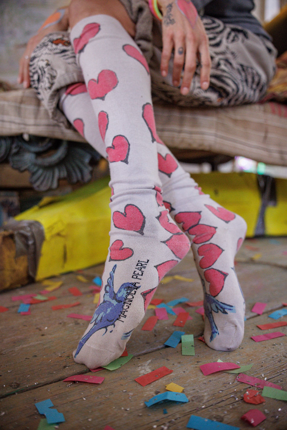 Røde Hjerte Due OTK Sokker Måneskin 