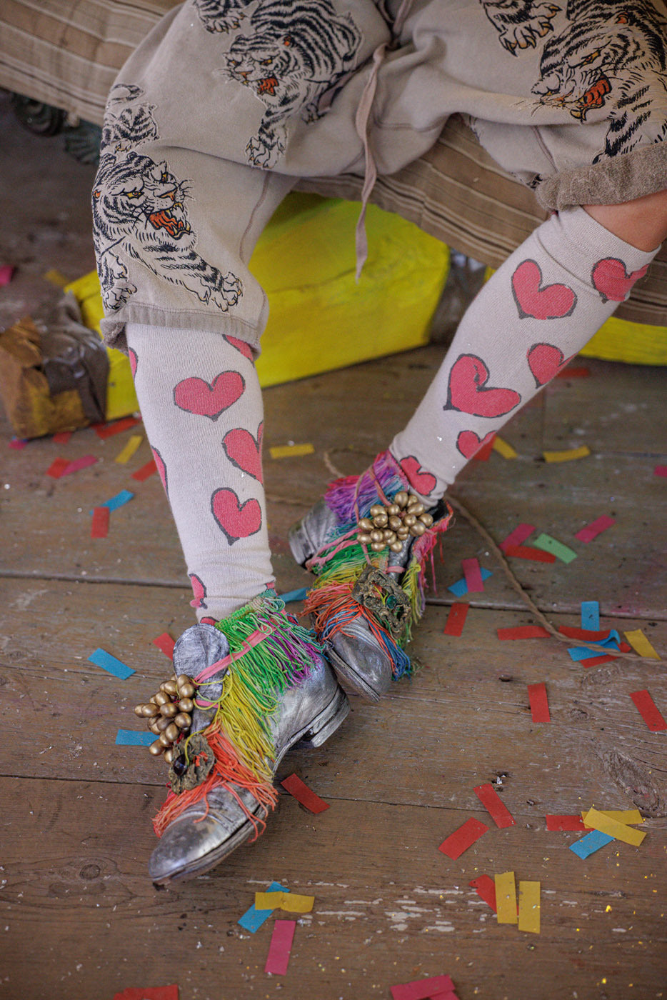 Røde Hjerte Due OTK Sokker Måneskin 