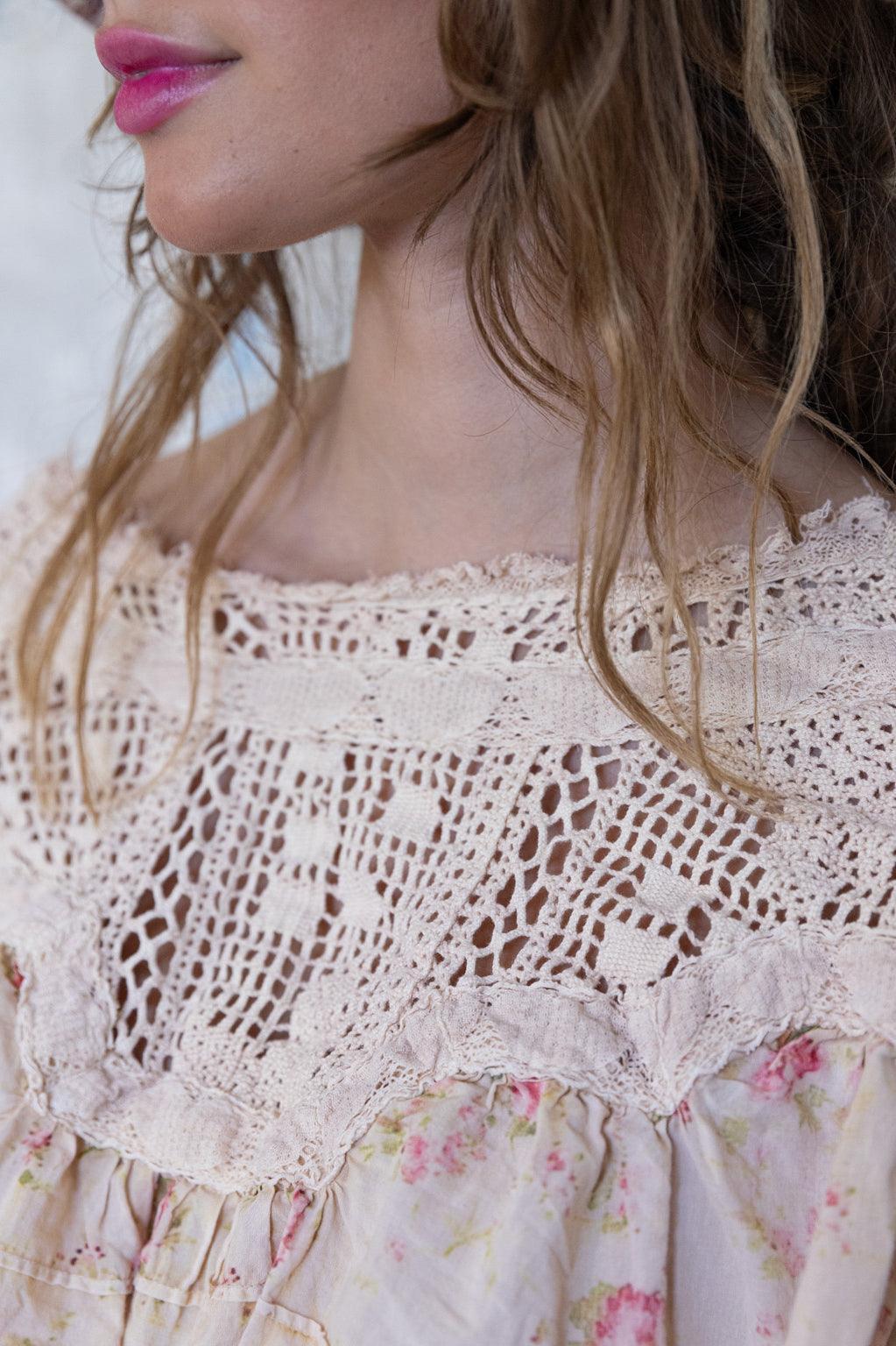 Crochet Yoke Keira Blouse - Magnolia Pearl Clothing