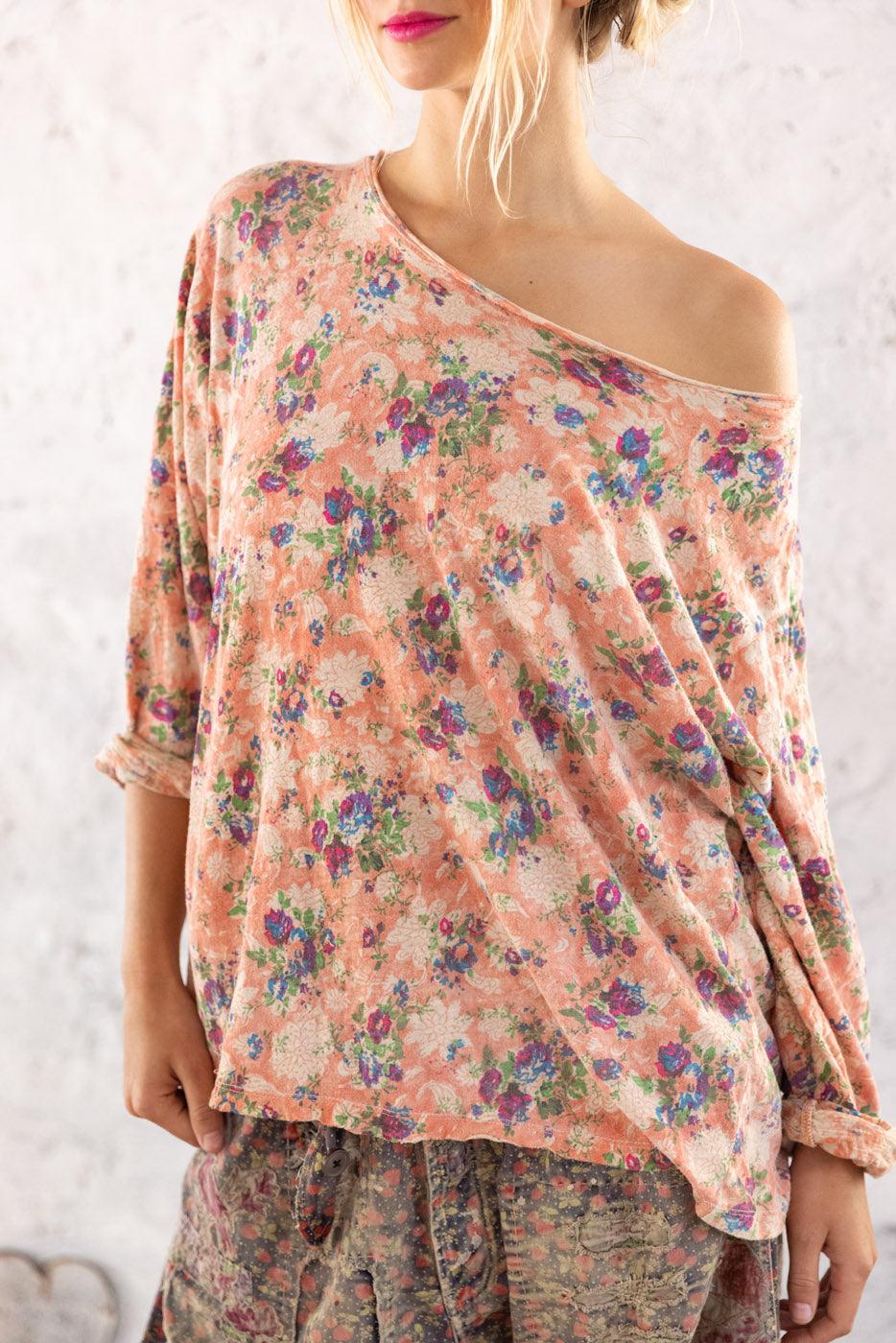 Camiseta Viggo con estampado floral de bloques 