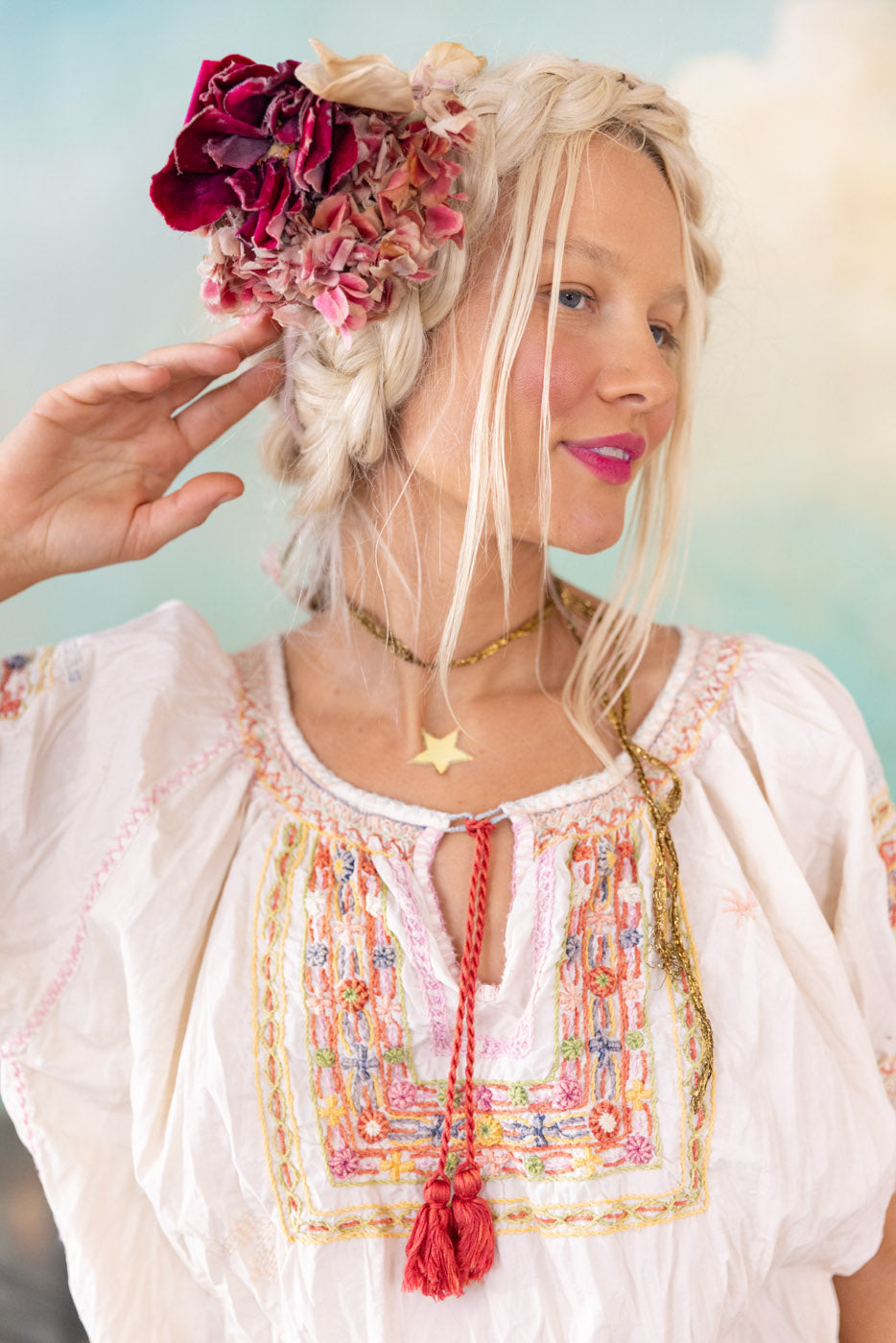 Embroidered Chrissy Folk Blouse Magnolia Pearl Clothing