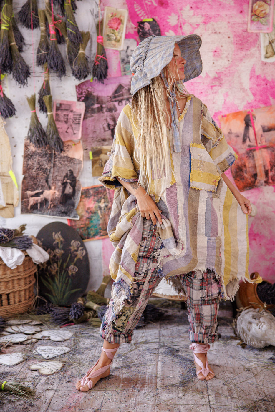 Yarn Dyed Veda Poncho Magnolia Pearl Clothing