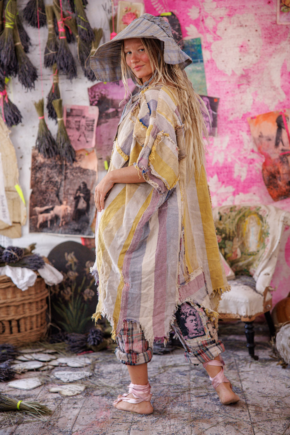 Yarn Dyed Veda Poncho Magnolia Pearl Clothing