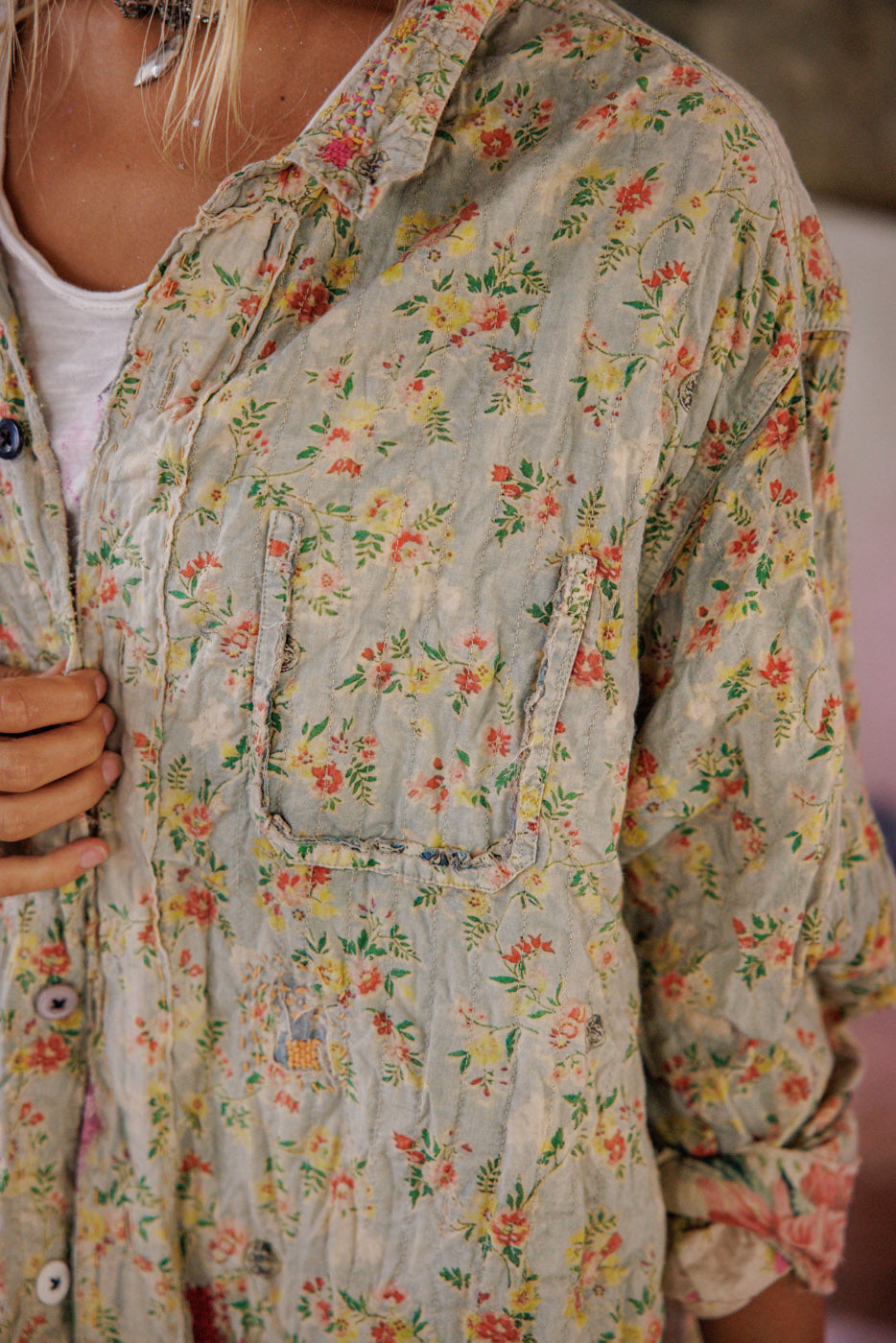 Floral Adison Workshirt Magnolia Pearl