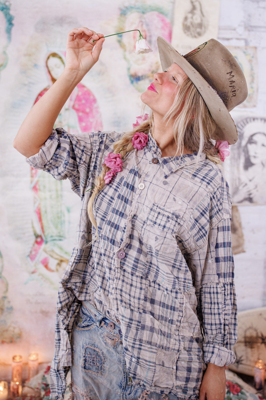 Patchwork Adison Workshirt Magnolia Pearl Clothing