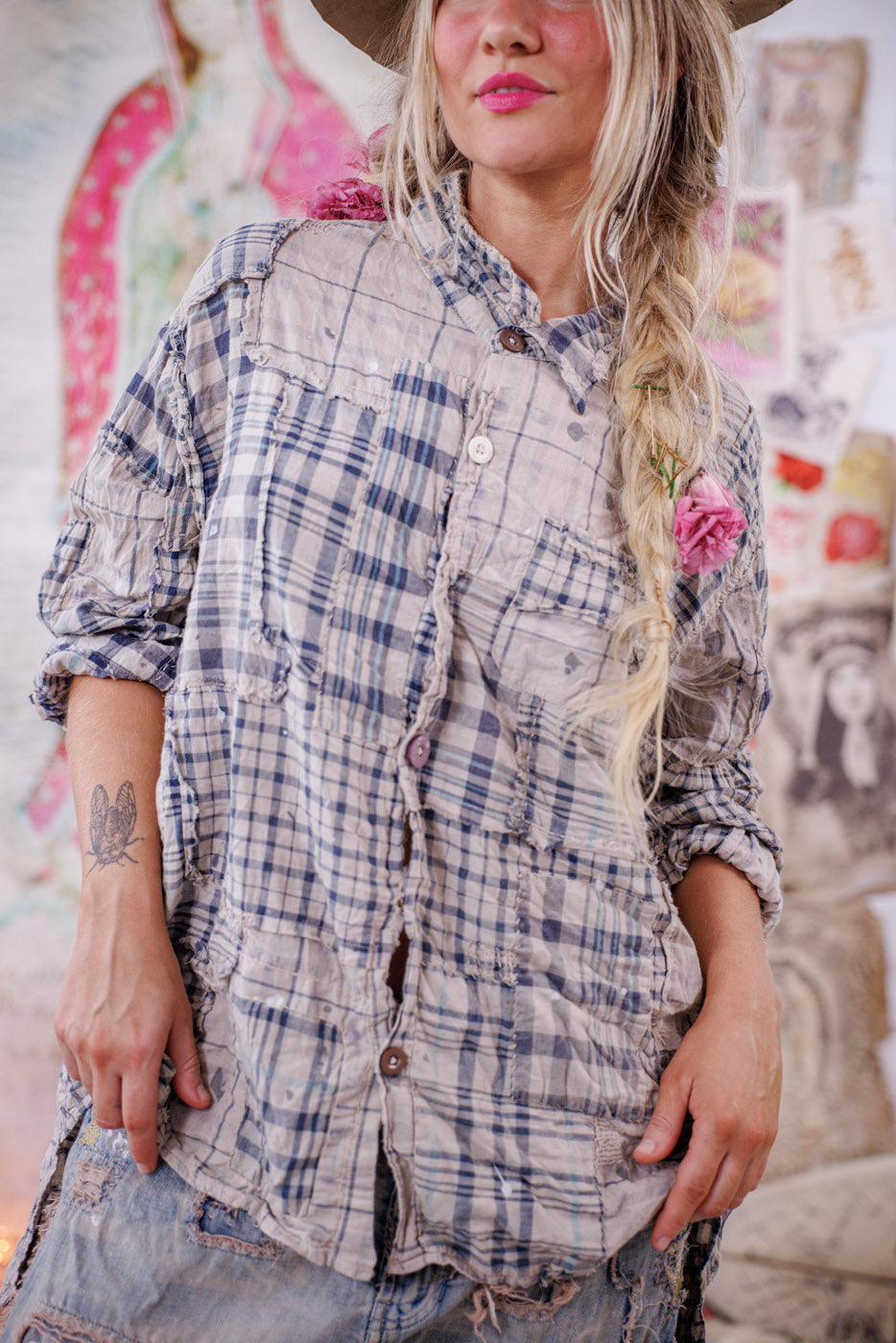 Patchwork Adison Workshirt Magnolia Pearl Clothing