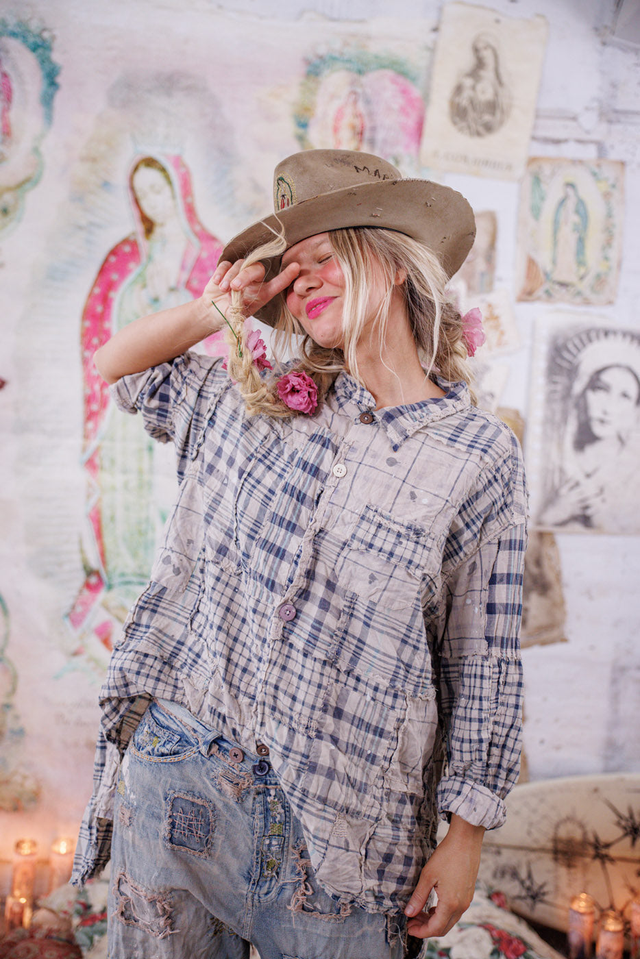 Patchwork Adison Workshirt Magnolia Pearl Clothing