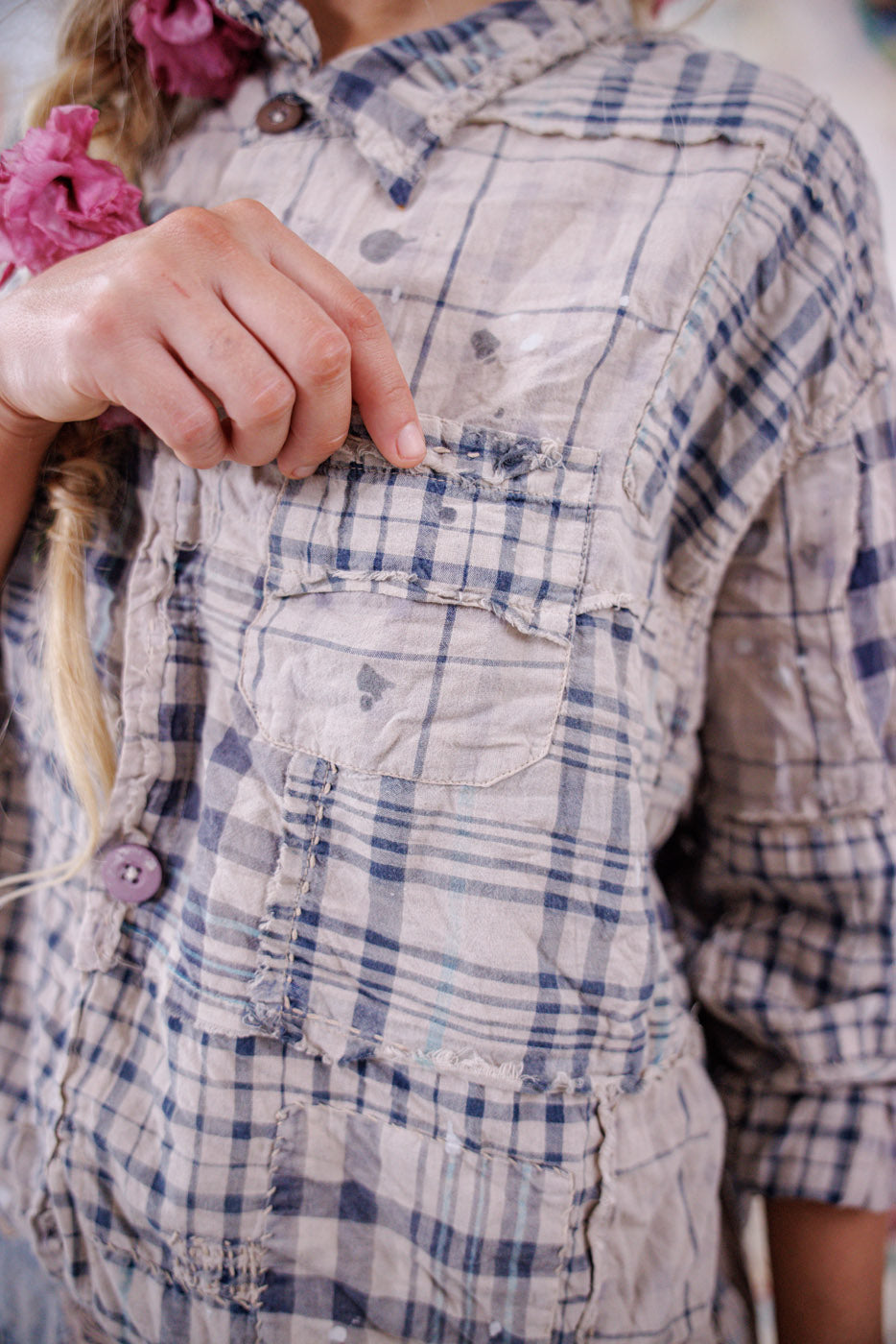 Patchwork Adison Workshirt Magnolia Pearl Clothing