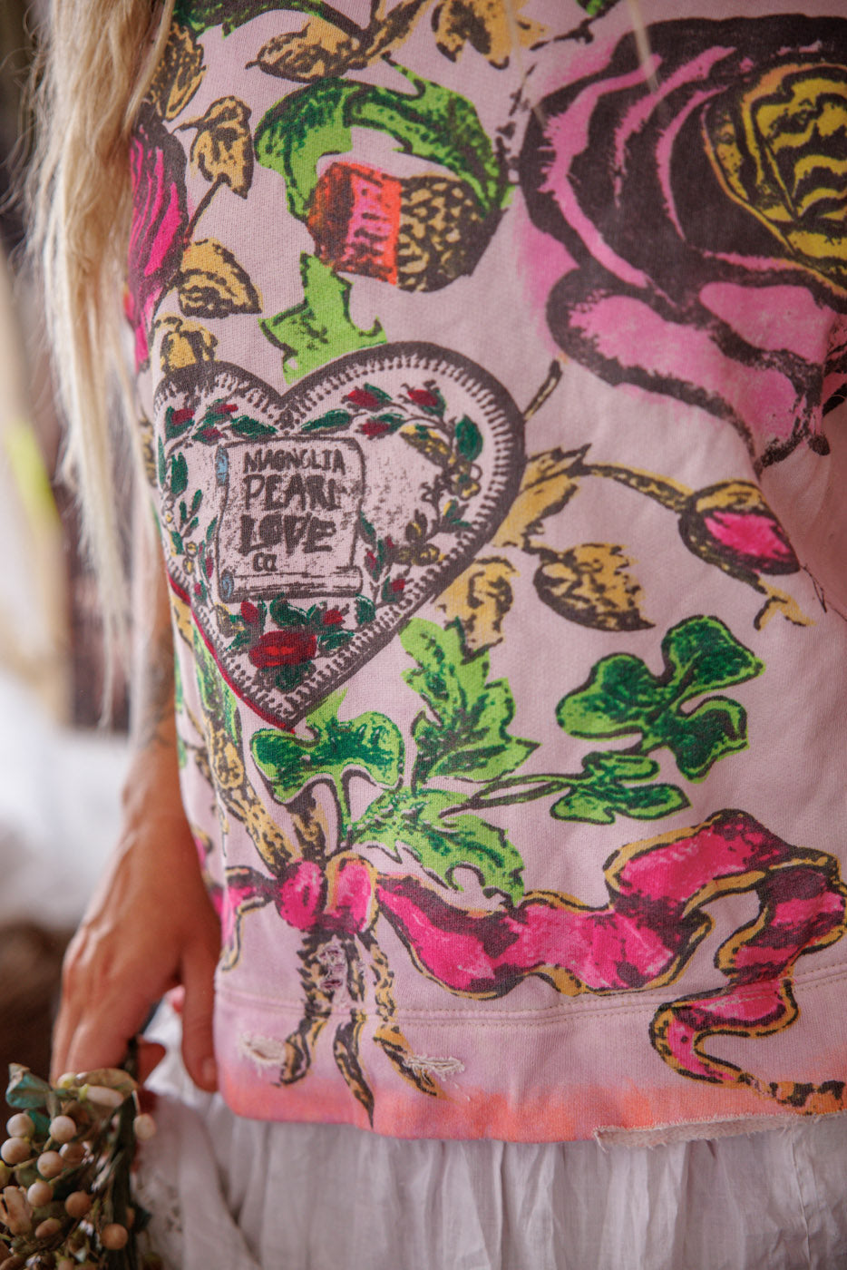 Victorian Posy Richi Sweatshirt Magnolia Pearl Clothing