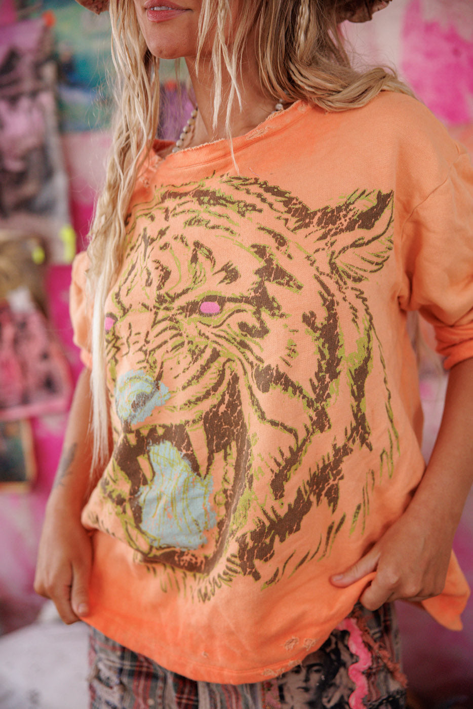 Tiger Face Hermosa Sweatshirt Magnolia Pearl Clothing
