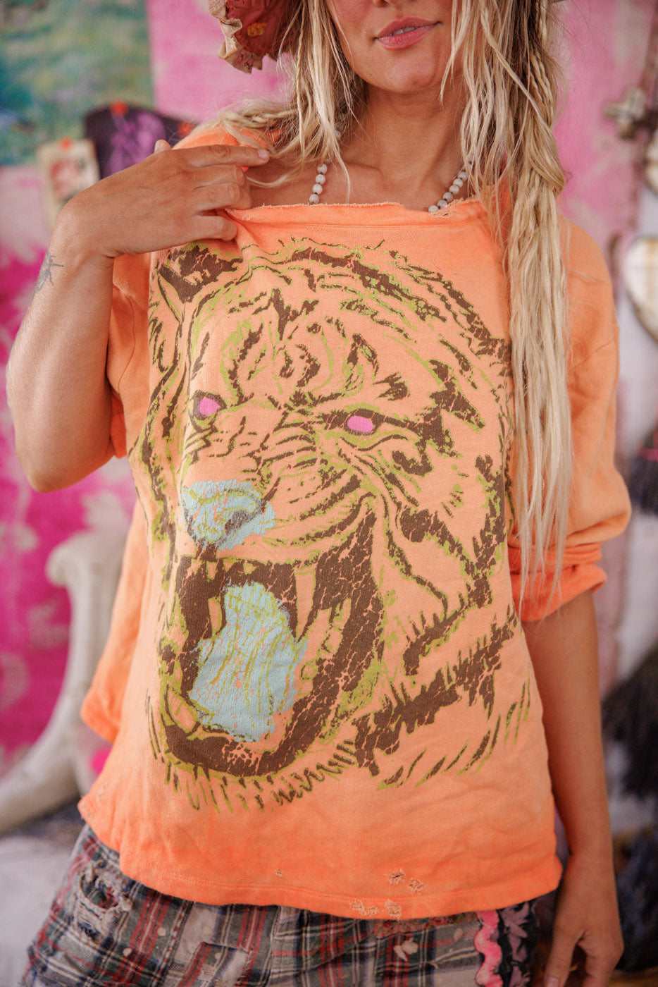 Tiger Face Hermosa Sweatshirt Magnolia Pearl Clothing