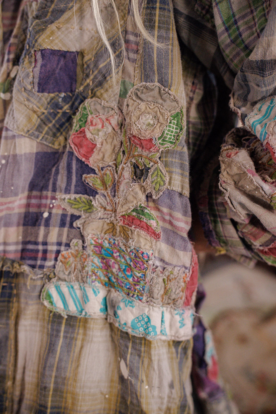 Camisa Occidental Kelly de Apliques Verde Madras 