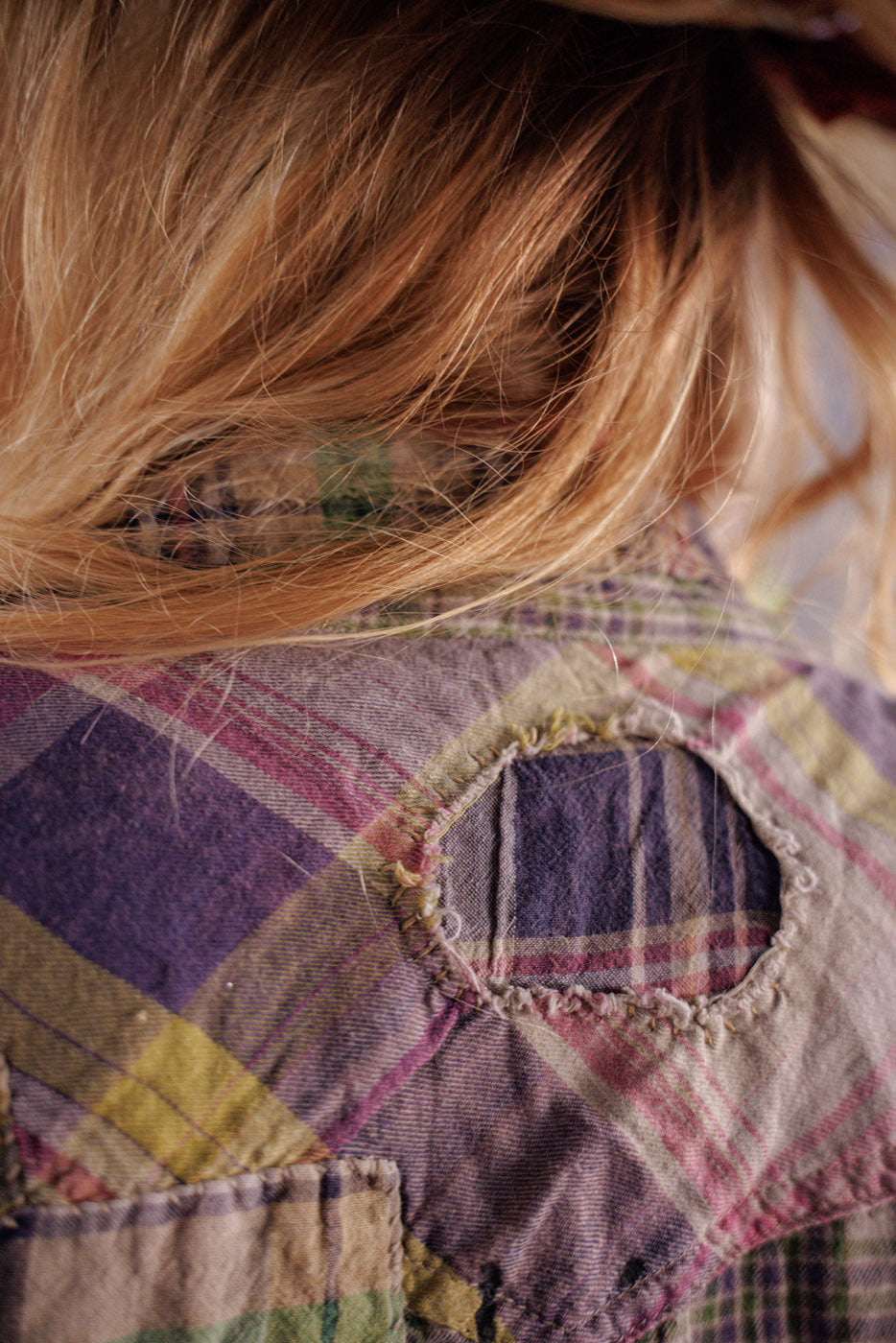 Camisa Occidental Kelly de Apliques Verde Madras 