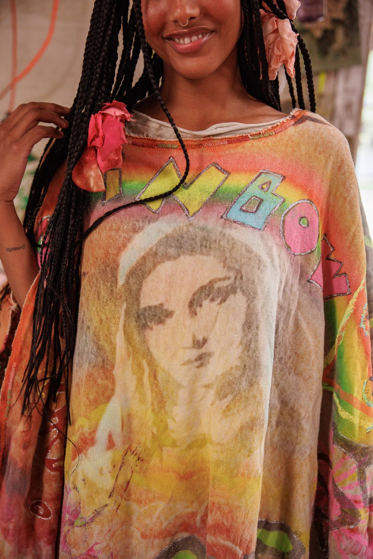 Regenbogen Herz Poncho Keine 